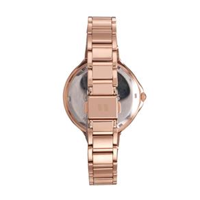 Relogio Feminino Rose Gold Seculus Fundo Vermelho com Pedras