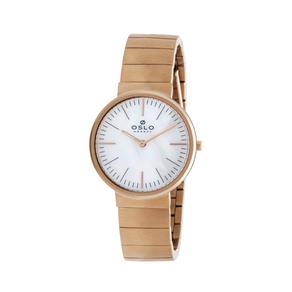 Relogio Feminino Rose Gold Ultra Fino Slim Fundo Madrepérola