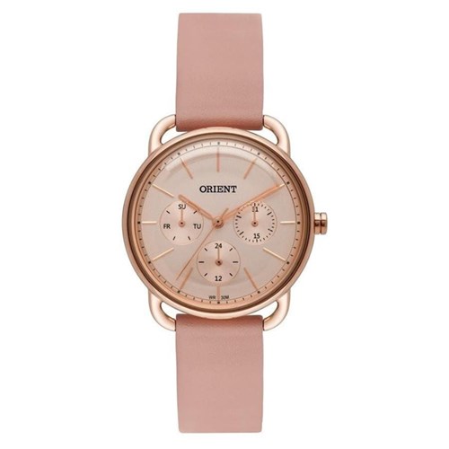 Relogio Feminino Rose Orient Multifunção Couro Rose