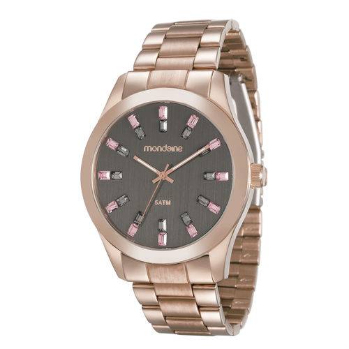 Relógio Feminino Rose Pedra Strass Mondaine 78663LPMVRA7