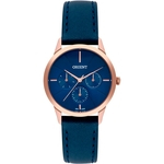 Relogio Feminino Rose Pulseira Couro Multifunçao Orient