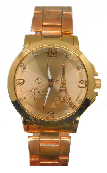 Relógio Feminino Rosê Torre Eiffel Delicado Adolescente - Wf