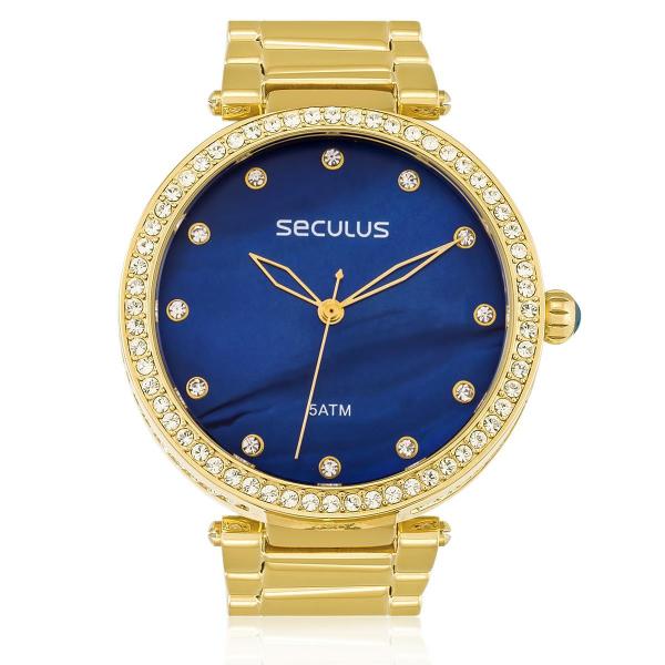Relógio Feminino Seculus Analógico 20379Lpsvds3 Fundo Azul