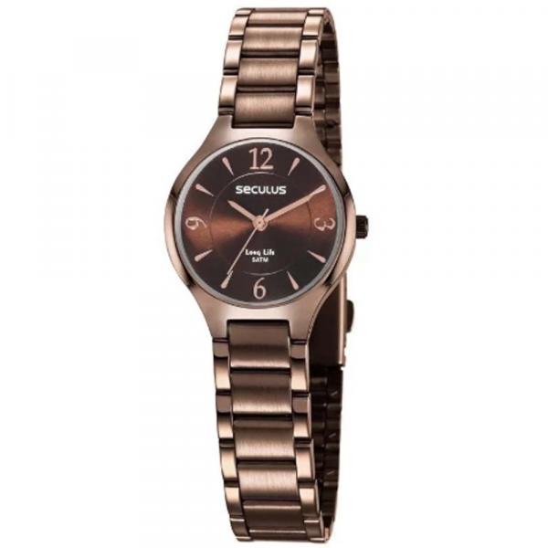 Relógio Feminino Seculus Fashion 77042Lpsvma2 - Rosé/Chocolate