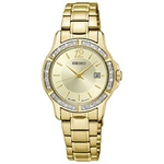 Relógio Feminino Seiko SUR714B1-C2KX Dourado Strass