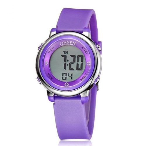 Relógio Feminino Silicone Digital Led Alarme Ohsen