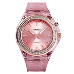 Relogio Feminino Skmei 1553 - Rosa Brilhante - Original - Garantia de 01 Ano