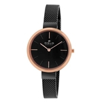 Relógio Feminino Slim Preto Com Rose Gold Pulseira Telinha