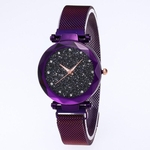 Relógio Feminino Strass Star Universe Pulseira Magnética Roxo