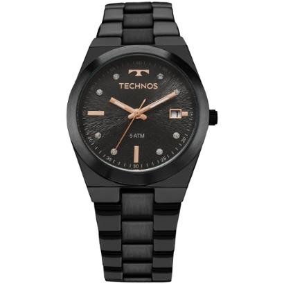 Relógio Feminino Technos 2115KZS/5P Pulseira Aço Preta