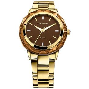 Relógio Feminino Technos Analógico Elegance Crystal - 2035mcm/4m -dourado/marrom