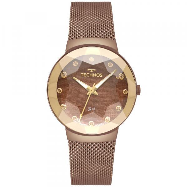 Relógio Feminino Technos Crystal 2035MRJ/4M 34mm Aço Marrom