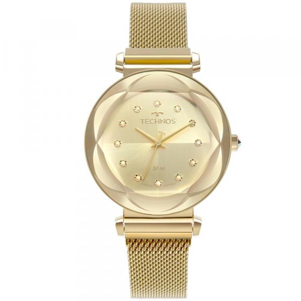 Relógio Feminino Technos Crystal 2035MRZ/4X 38mm Aço Dourado