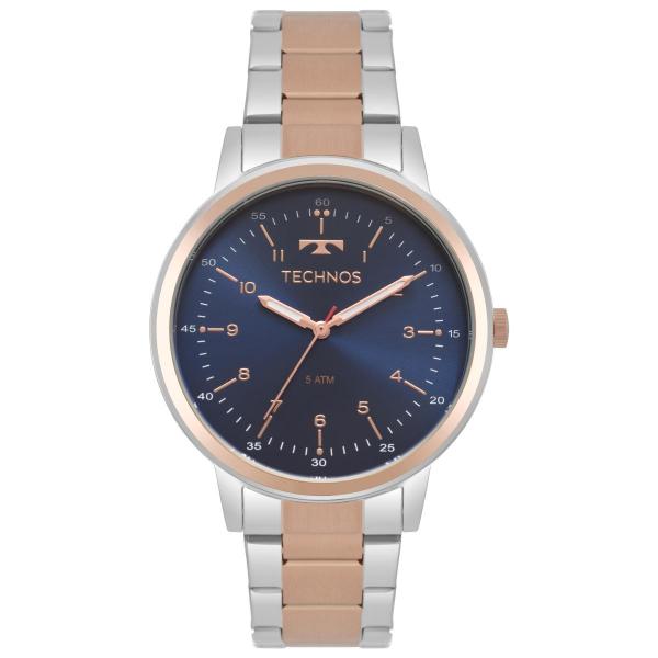 Relógio Feminino Technos Dress 2035MPQ/5A 39mm Aço Bicolor Prata/Rosê