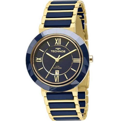 Relógio Feminino Technos Elegance 2015Bv/5A - Dourado/Azul