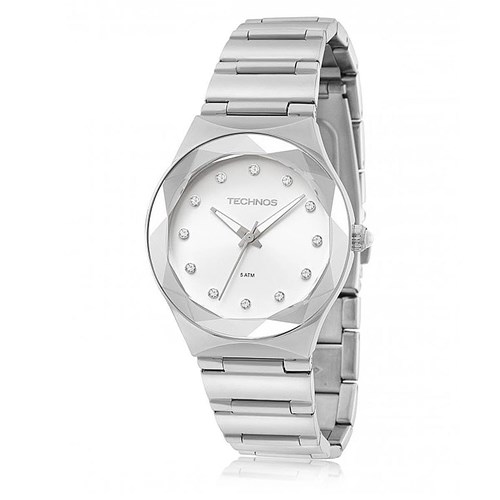 Relógio Feminino Technos Elegance Crystal 2035Mfj/1K Aço com Cristais