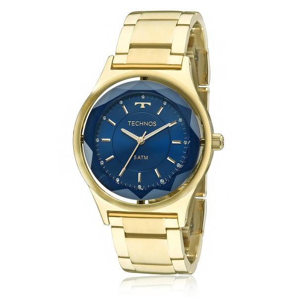 Relógio Feminino Technos Elegance Crystal 2035MIC/4A Fundo Azul