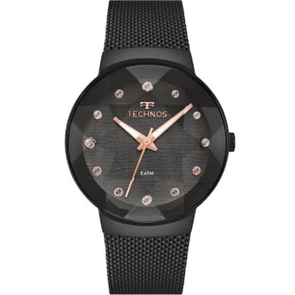 Relógio Feminino Technos Elegance Crystal 2035MPY/5P Aço Negro