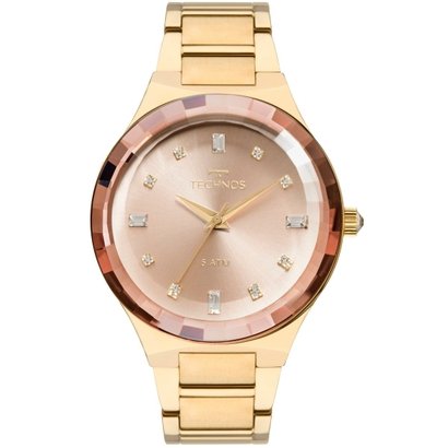 Relógio Feminino Technos Elegance Crystal 2036MJK/4T Pulseira Aço Dourada