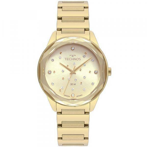 Relógio Feminino Technos Elegance Crystal 2036MKH/4X Dourado