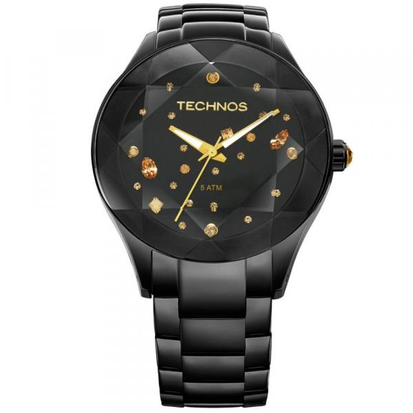 Relógio Feminino Technos Elegance Crystal 2039AUDTM/1P 41mm Aço Preto