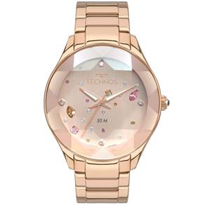 Relógio Feminino Technos Elegance Crystal 2039CA/4T 41mm Aço Rose