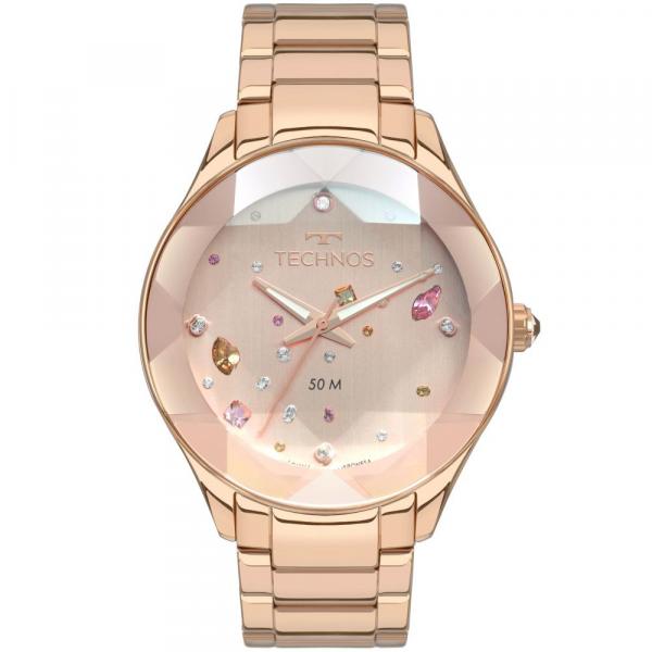 Relógio Feminino Technos Elegance Crystal 2039CA/4T 41mm Aço Rose