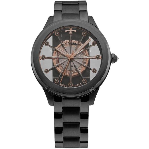 Relógio Feminino Technos Elegance F03101AC/4W Aço Preto