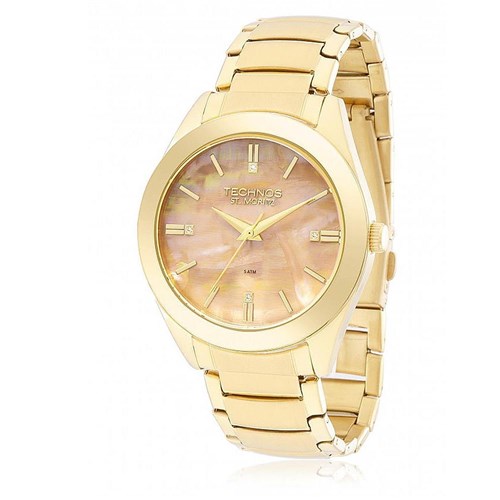 Relógio Feminino Technos Elegance St. Moritz Analógico 2036Mfa/4T Dourado com Madrepérolas Colorida