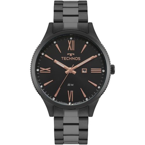 Relógio Feminino Technos Fashion Trend 2015CCQ/4P 41mm Aço Preto