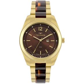 Relógio Feminino Technos Fashion Trend 2015CCY/4M 40mm Aço Bicolor Dourado/Marrom