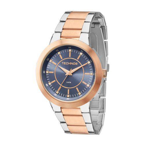 Relógio Feminino Technos Ladies 2035MFG/5A 40mm Bicolor Prata/Rosê