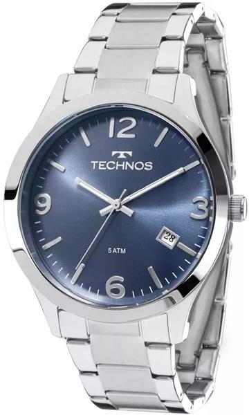 Relogio Feminino Technos Prata Fundo Azul 2315acc/3a