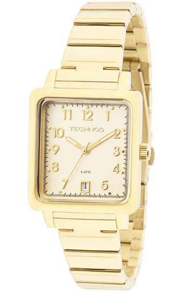 Relogio Feminino Technos Quadrado Dourado Elegance 2115KPJ4D