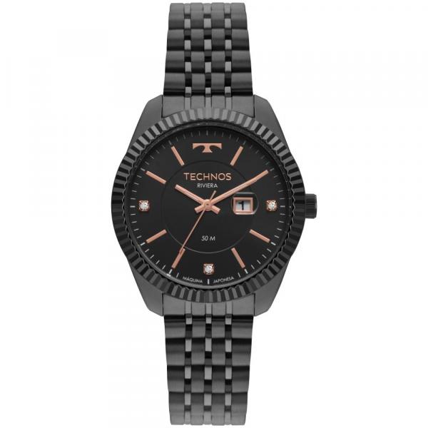 Relógio Feminino Technos Riviera 2015CCV/4P 37mm Aço Preto