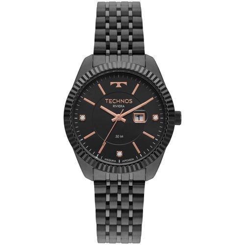 Relógio Feminino Technos Riviera 2015CCV/4P 37mm Aço Preto