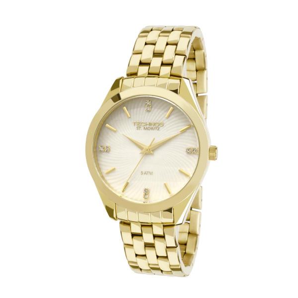 Relógio Feminino Technos St.Moritz 2036LOV/4B Pulseira Aço Dourada