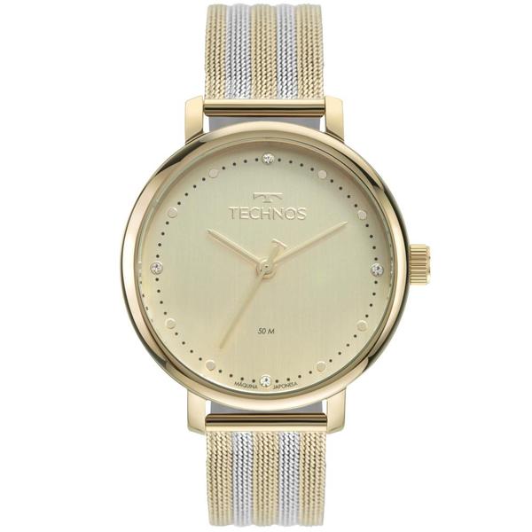 Relógio Feminino Technos Style 2035MSW/1X 38mm Aço Dourado/Prata