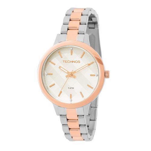 Relógio Feminino Technos Trend 2036MEU/5K Pulseira Bicolor Prata/Rose