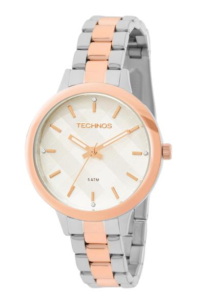 Relógio Feminino Technos Trend 2036MEU/5K Pulseira Bicolor Prata/Rose