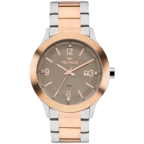 Relógio Feminino Technos Trend 2115MKP/4M Pulseira Aço Bicolor Prata/Rose