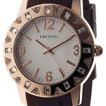 Relogio Feminino Triton Mtx279 Social Metal Rose Com Strass