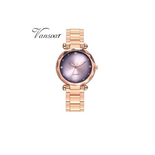 Relógio Feminino Vansvar Rosé Colors Quartz (Lilás)