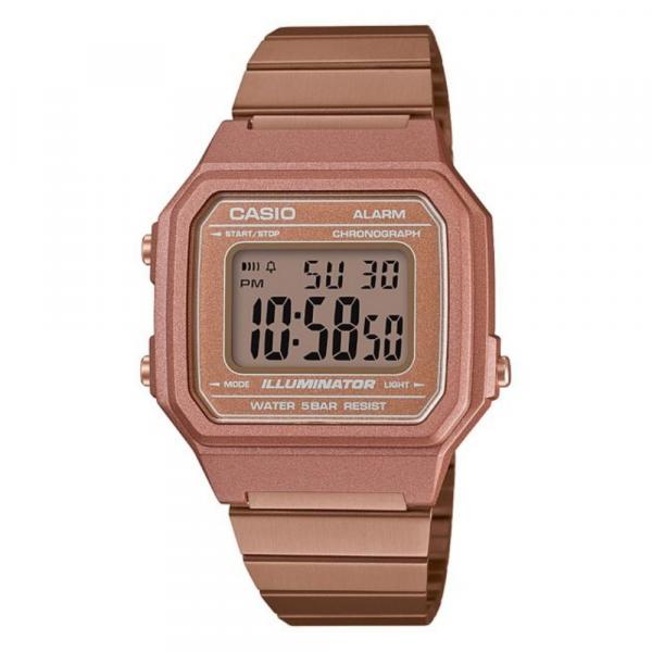 Relogio Feminino Vintage Casio Rose Digital Quadrado B650WC