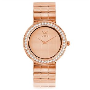 Relogio Feminino Vox Analogico Folheado Caixa Metal Dourado Cravejado C/Zirconias