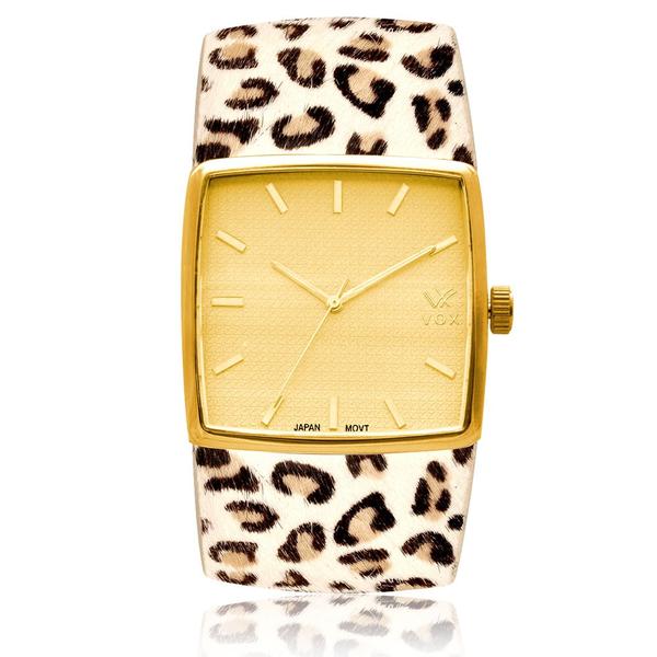 Relogio Feminino Vox Analogico Folheado Memphis Caixa Metal Dourado Fundo em Relevo Dourado