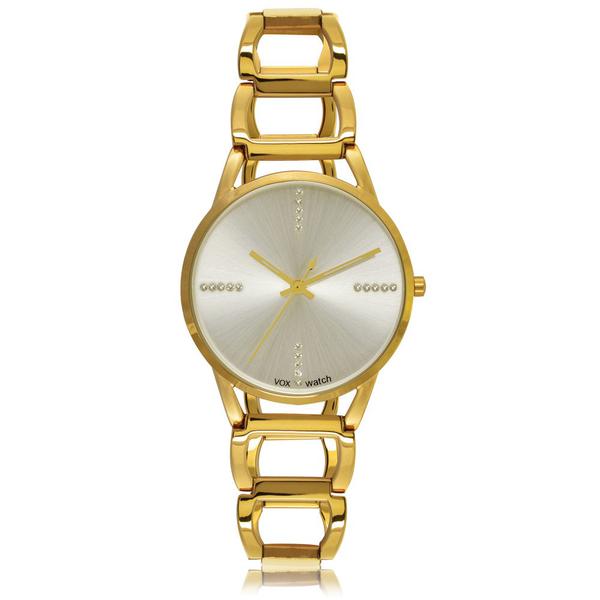 Relogio Feminino Vox Analogico New York Casual Caixa Metal Dourado