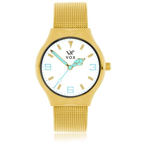 Relogio Feminino VOX Caixa de Metal Dourado Fundo Branco