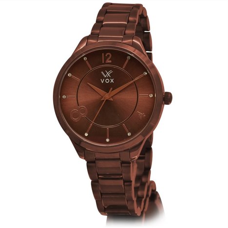 Relogio Feminino Vox Salt Lake City Caixa Metal na Cor Chocolate