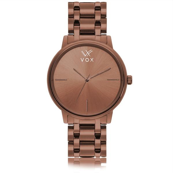 Relogio Feminino Vox Seattle Analogico Fashion Caixa Metal Cor Chocolate Fundo Metalizado